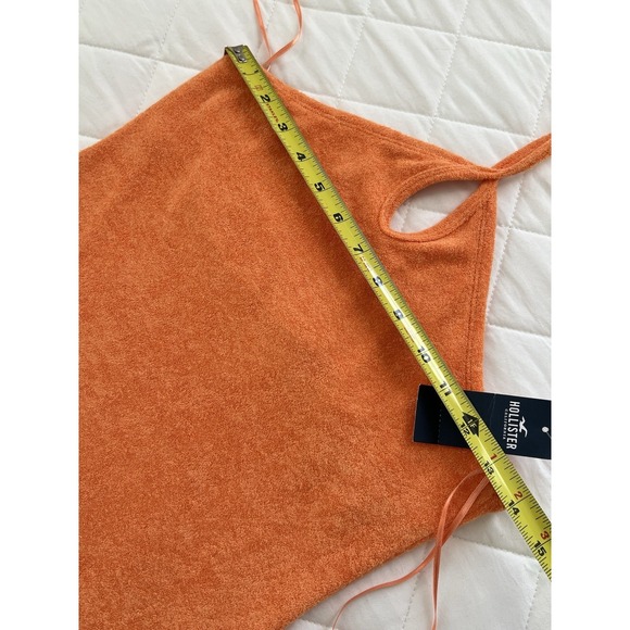 Hollister Orange Terry Halter Mini Dress Y2K Beach Resort Summer NWT Size S - Picture 6 of 9